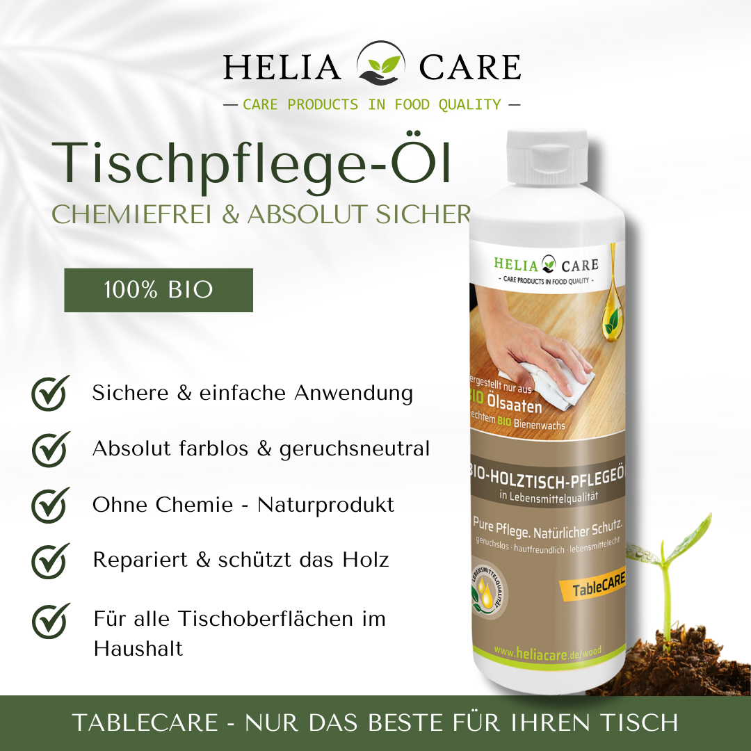 HeliaCARE® BIO-Holztisch-Pflegeöl "TableCARE"