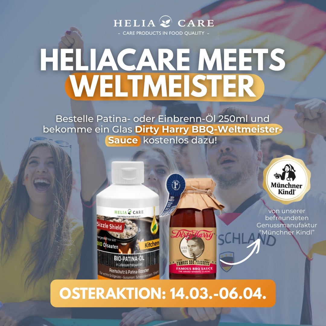 HeliaCARE® BIO-Einbrenn- & Patina-Öl „SIZZLE SHIELD“